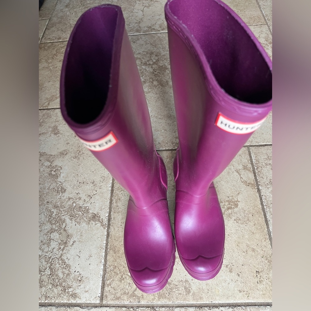 Hunter Big Kids' Purple/Magenta Rain Boots